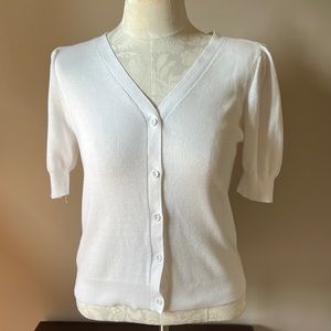 White shirt sleeve sweater